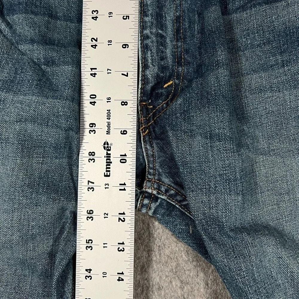 Levi's 505 Men's Straight Jeans 34x30 Blue Denim Cotton Messed Up‎ Zipper
